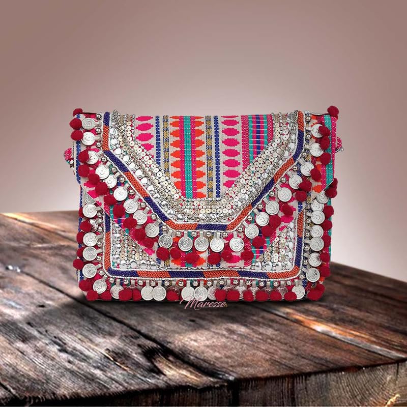 Image of Maresse Women Boho Bag Embroidered Crossbody Sling Bag For Women | Handmade