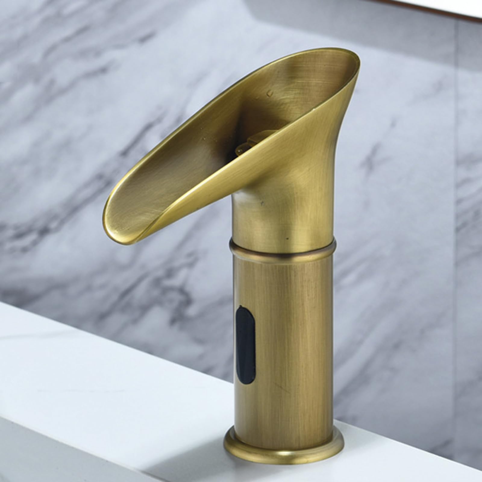 HCFYAUIS Bathroom Waterfall Mixer Tap Retro Touchless Bathroom Tap Antique Temperature Controlled Discoloration Sensor Faucet
