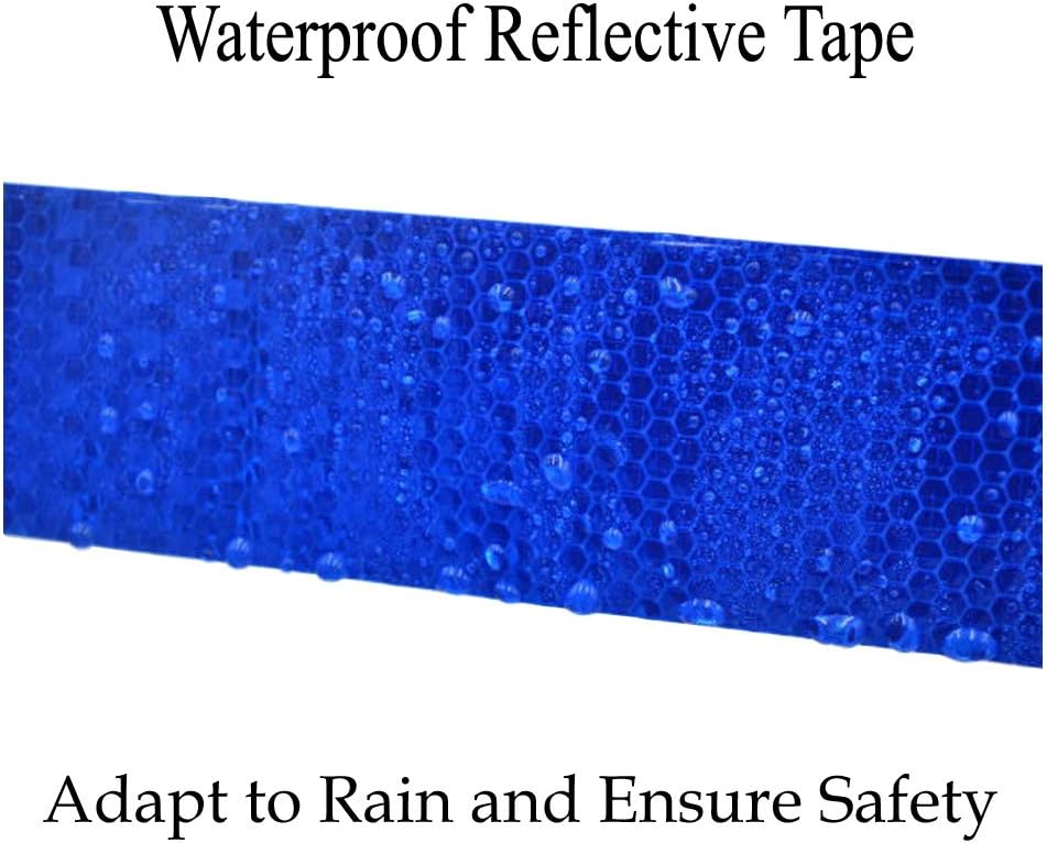 Viewm Reflective Tape Outdoor Night Safety Sticker Warning Tape, 2 inches × 3.28 yard / 5cm × 3.0m, 4 Rolls Blue+Yellow+Silver+Red