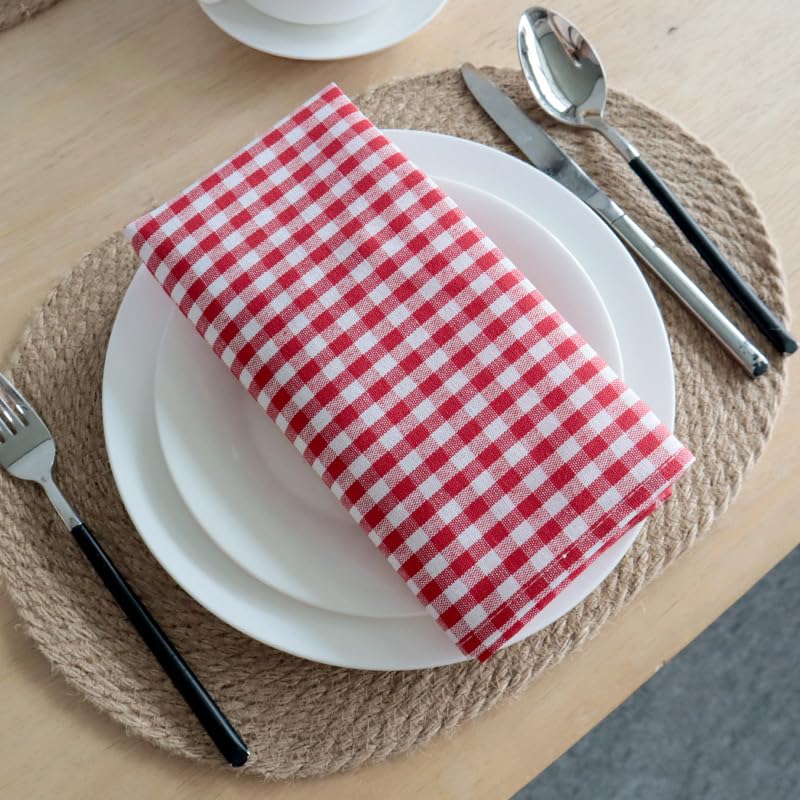 Servilletas de tela cuadradas rojo 17x17 pulg 4 unidades miniatura 1
