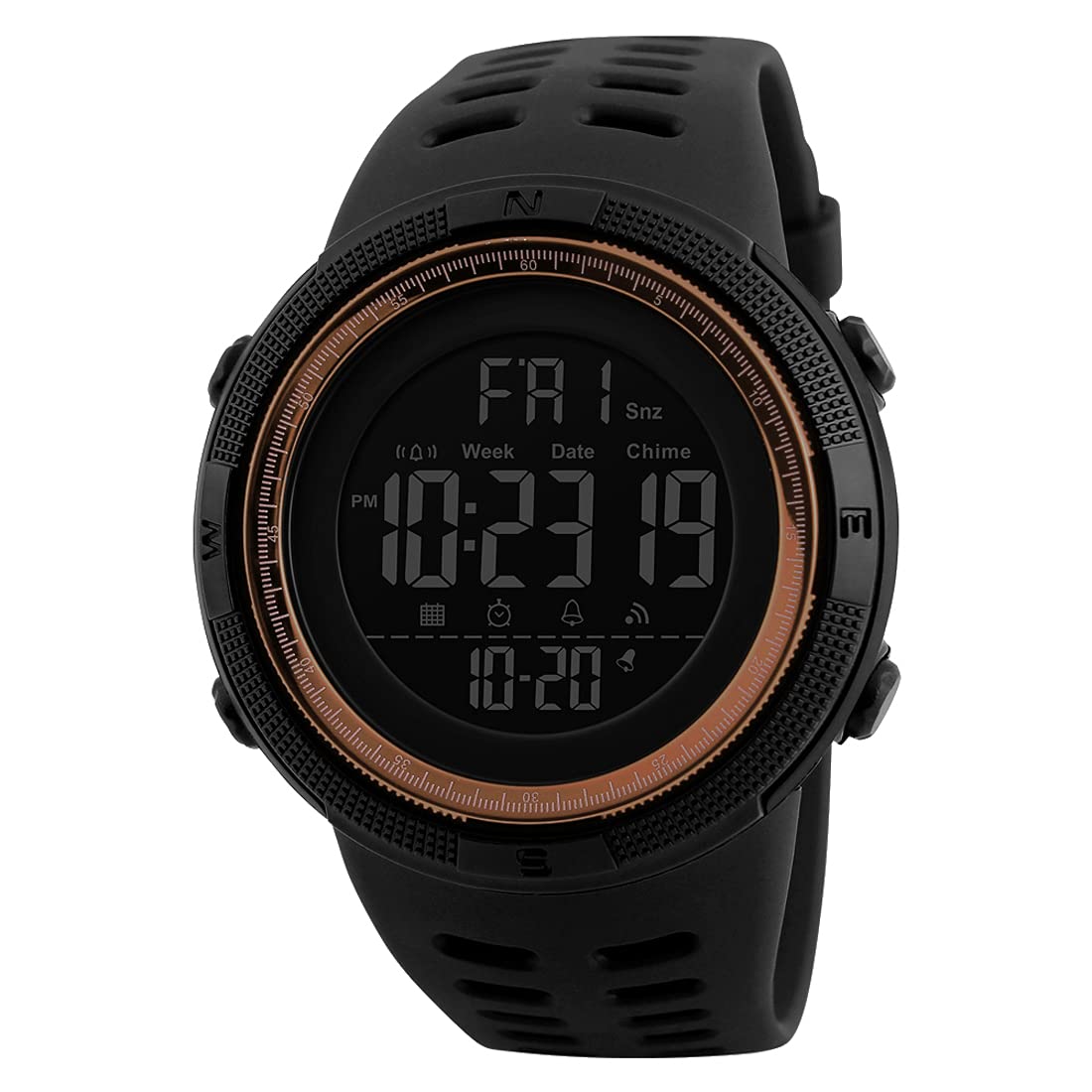 Shocknshop Rubber Digital Sports Multi Functional Black Dial Watch For Men Boys -Sk01 (Gold), Black Band (B099W4GRNH) Amazon Price History, Amazon Price Tracker
