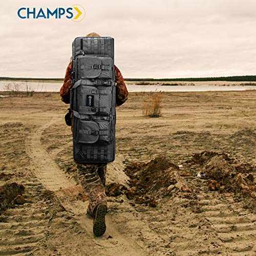 Champs Rifle Case Bag, Double Rifle, Gun Case, Water Resistant & Dust Resistant for Hunting, Range, Sports, Transport [36inch, Black] - Thumbnail 7