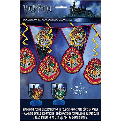 Unique Party 59081 Warner Bros Room Decorating Kit | Assorted | Harry Potter | 7 Pcs, multicolored, one size