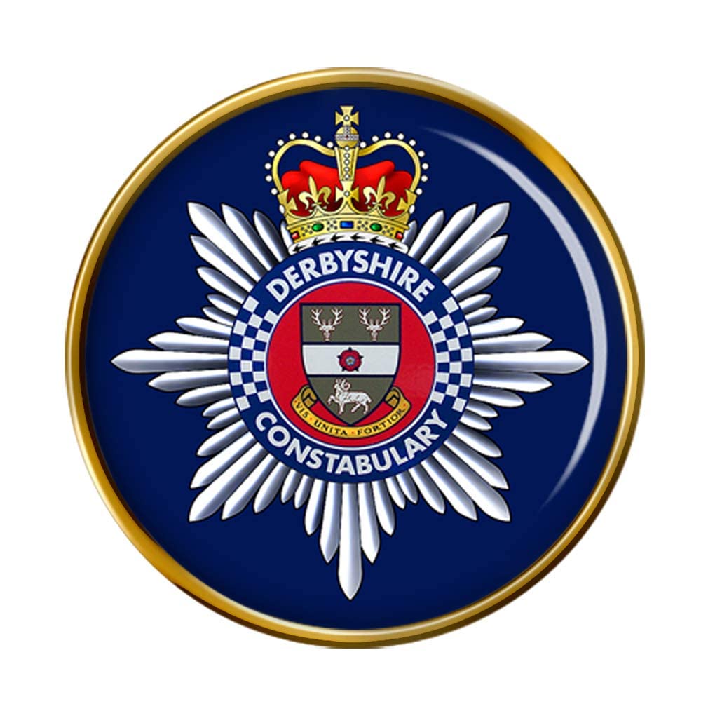Giftshop Uk Men's Gold Derbyshire Constabulary Pin Badge