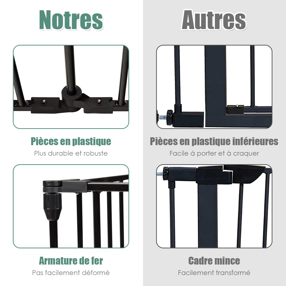COSTWAY Barrière de Sécurité pour Enfants ou Animaux de Compagnie, Clôture de Cheminée en Acier, Pare-Feu de Cheminée à 6 Pans, Chauqe Pièce 61 x 74 CM (Noir)