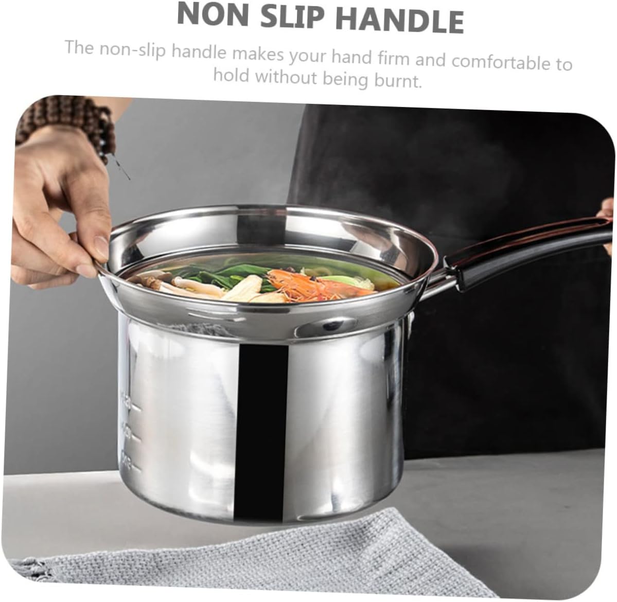 VALICLUD Stainless Steel Noodle Pot Strainer Heat Resistant Pasta Cooker Deep Frying Basket for Cooking Suitable for Induction Cookers 1 Set