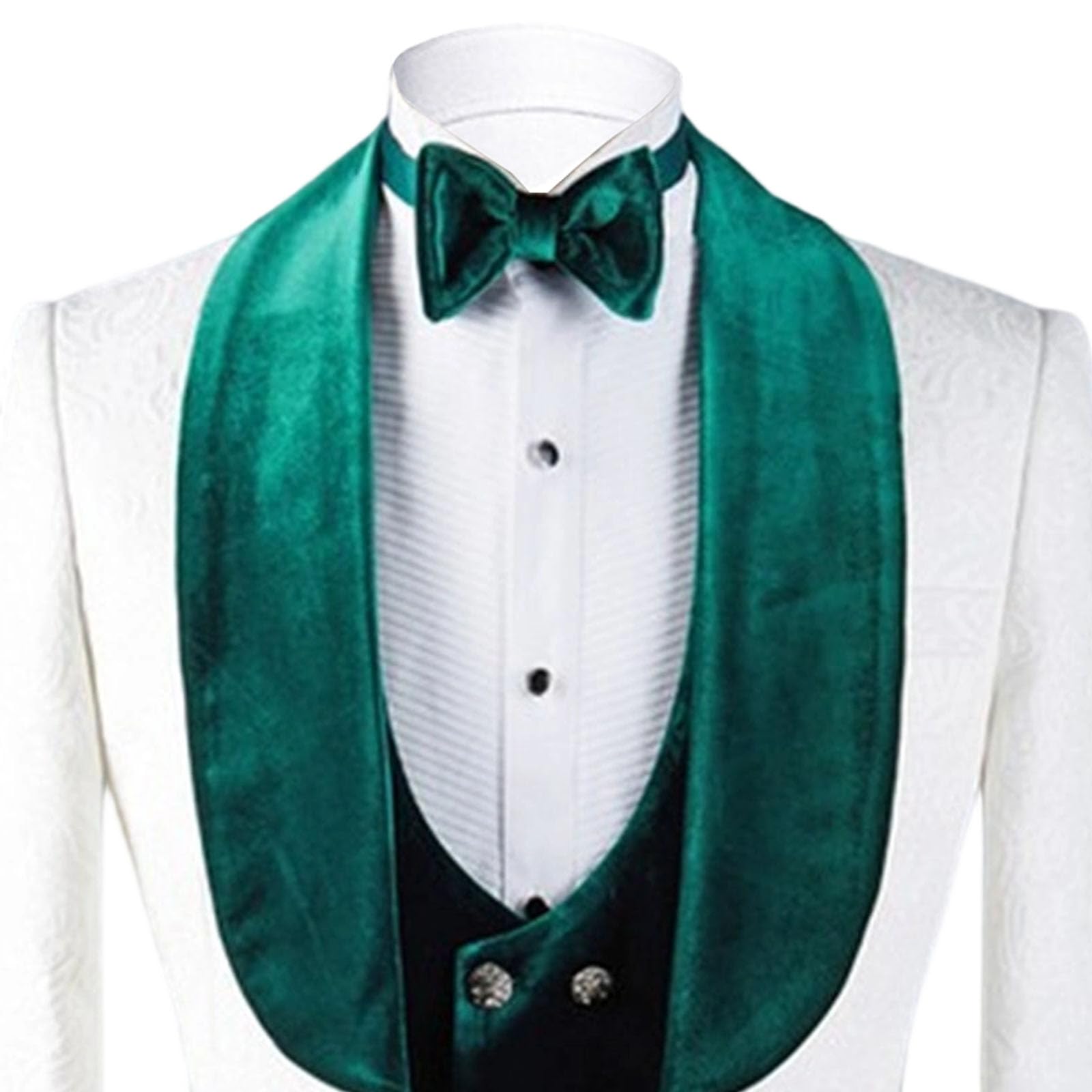 Traje de Hombre, Esmoquin de Jacquard Floral, Corte Entallado, 3 Piezas, Cuello Chal, Trajes Novio para Boda.