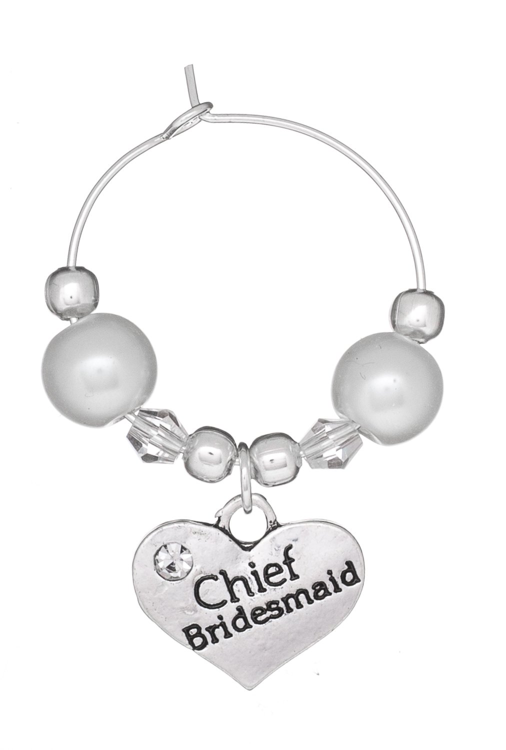 Libby's Market Place Multi Chief Bridesmaid Wedding Wine Glass Charm On A Gift Card