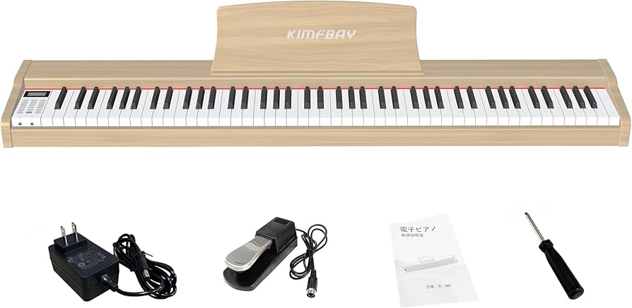 KIMFBAY 電子ピアノ 88鍵盤 卓上 木製 ペダル付き MIDI対応 Amazon | KIMFBAY 電子ピアノ 88鍵盤 卓上 木製 電子 ピアノ 88