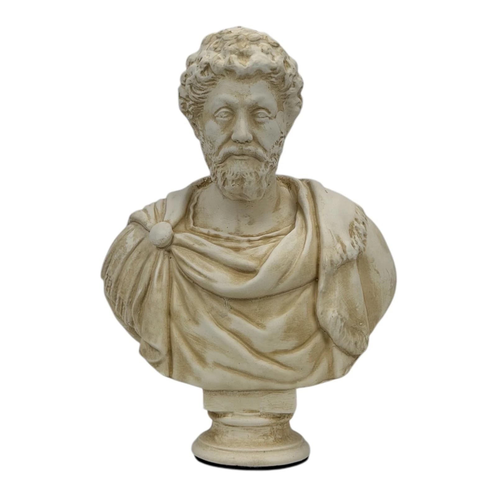 Busto Marco Aurelio – Imperatore romano e filosofo stoico beige | Arte greca fatta a mano | Decorazione classica 17,8 cm