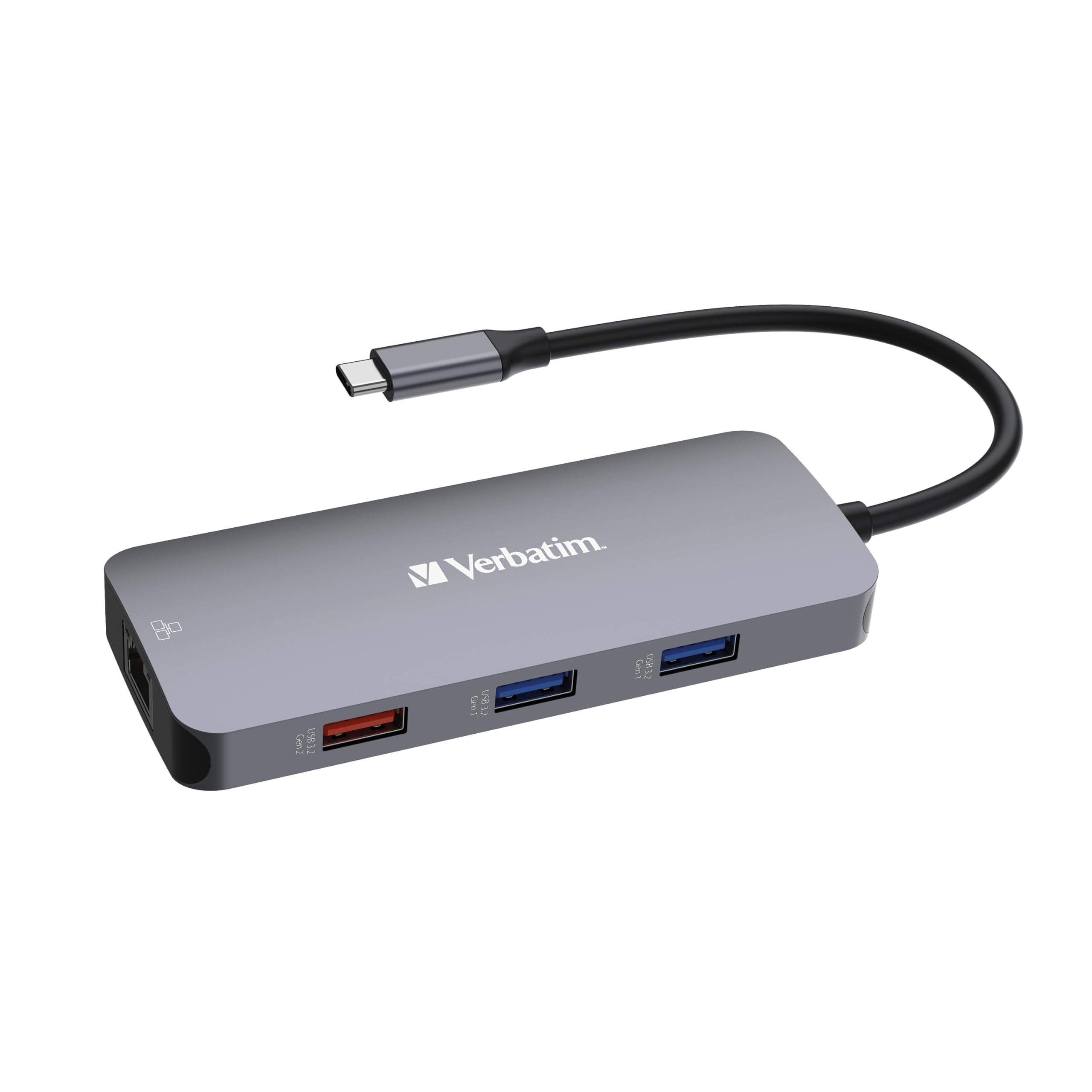 Verbatim Koncentrator USB C 9 w 1, adapter Multiport USB-C na HDMI, RJ45, USBA-A i USB-C, z czytnikiem kart SD, do Mac, MacBook Pro/Air, iPad Pro, Thinkpad, Windows Computer, Laptop i innych