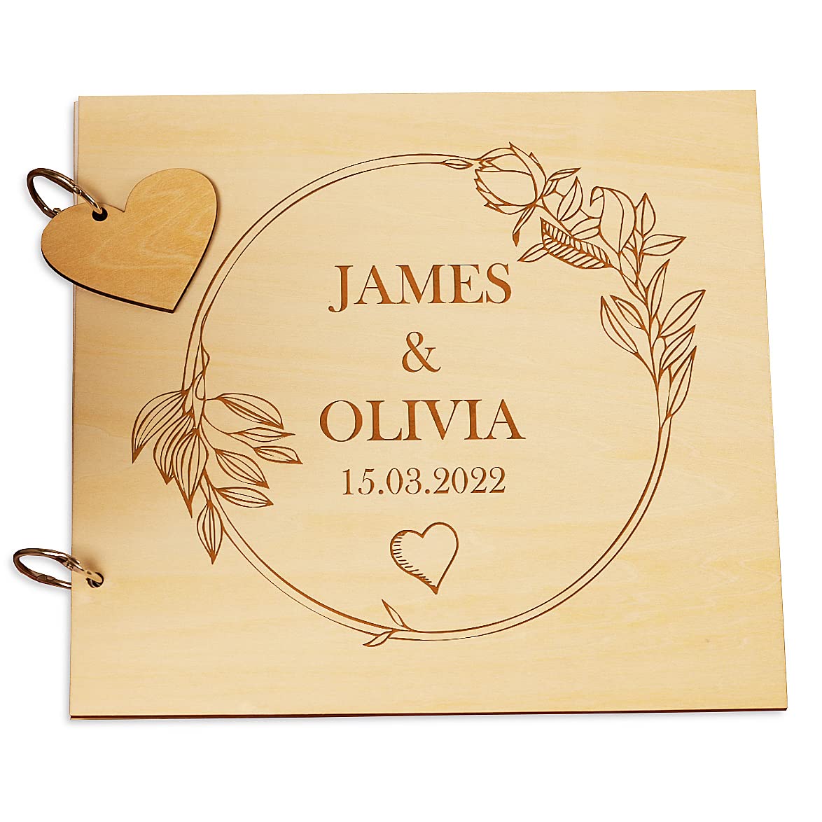 Personalised Wedding or Anniversary Wooden Scrapbook or Album
