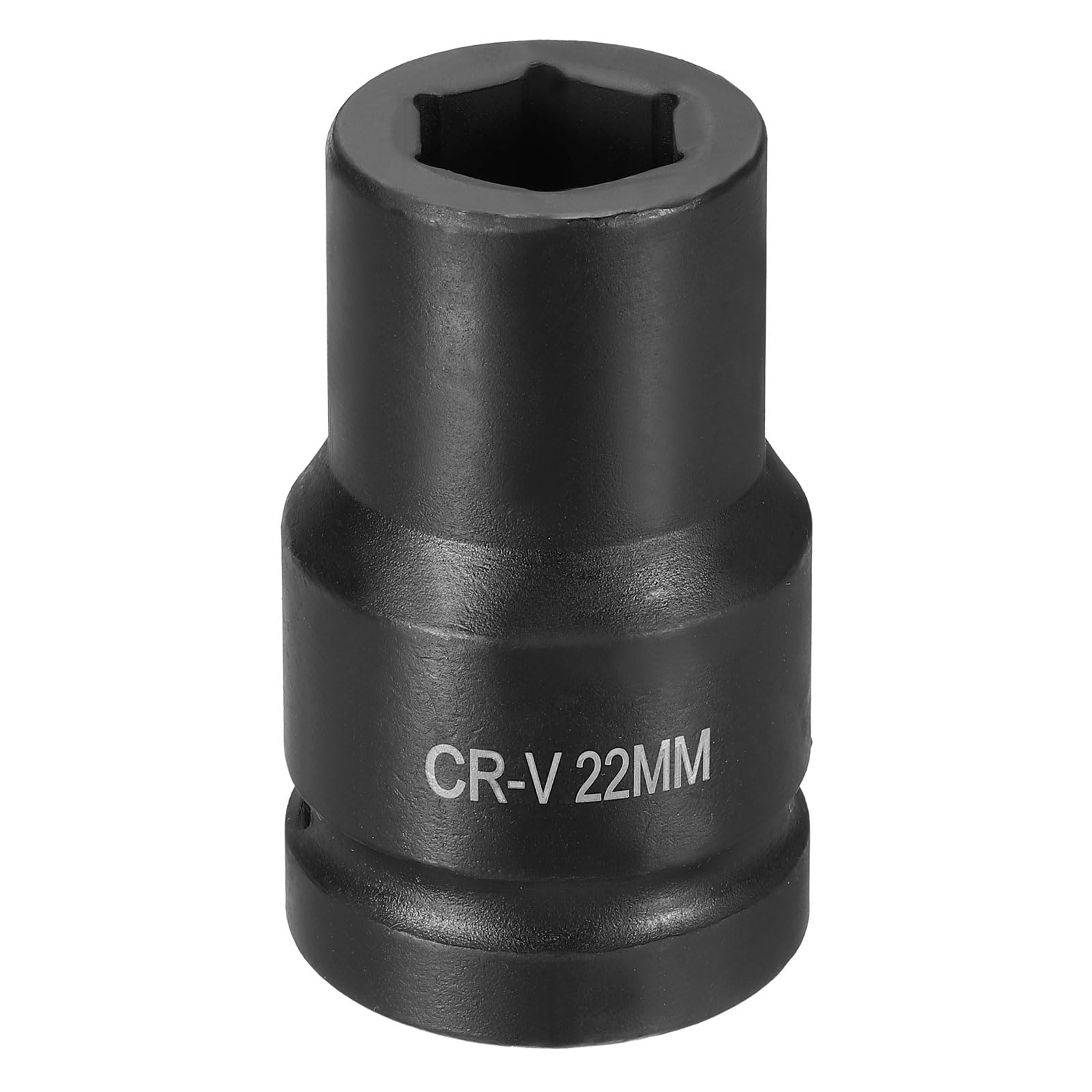 sourcing map 6 Point Impact Socket 1" Drive 22mm Metric Socket CR-V Steel Spindle Axle Hex Sockets for Machine Shaft Nuts Bolts Repair, Black