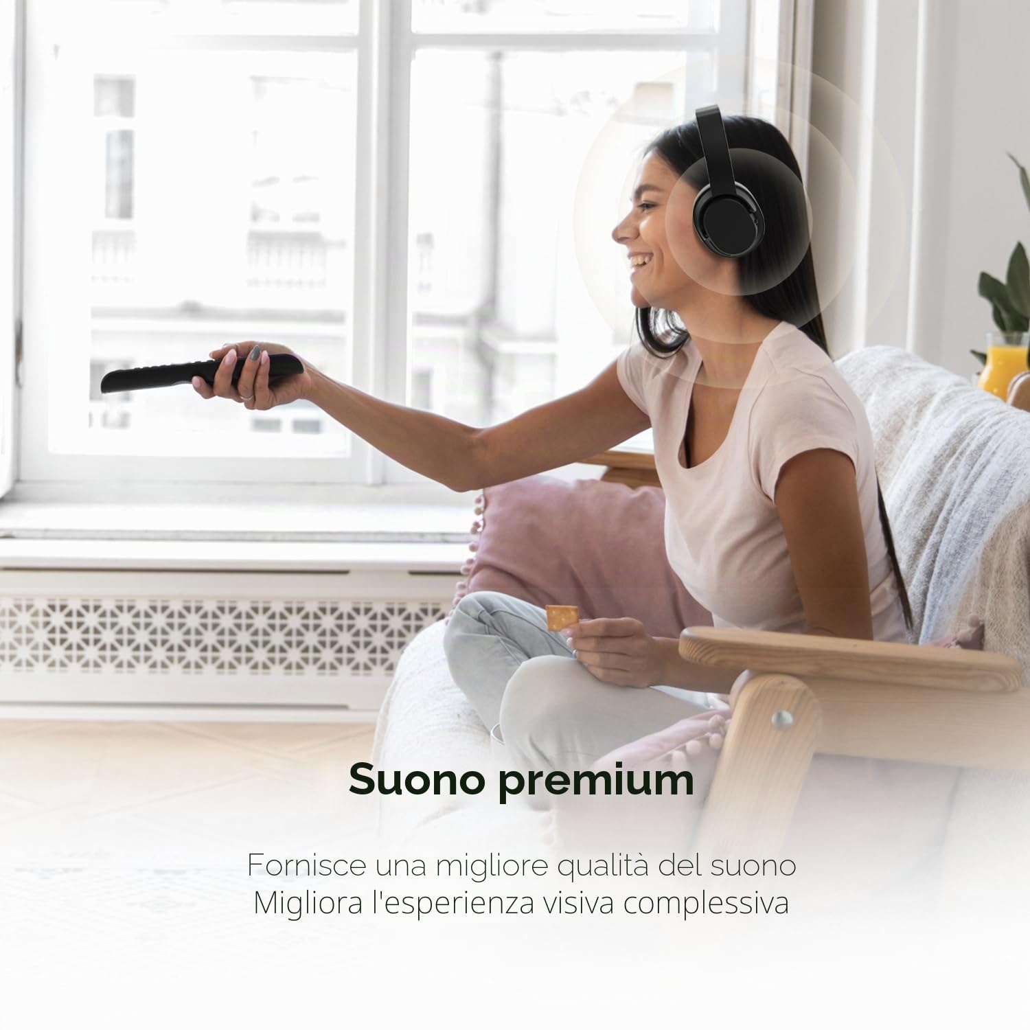 Cuffie wireless per TV, cuffie wireless per anziani con base di ricarica del trasmettitore, cuffie Bluetooth compatibili con tutti i televisori, nessun ritardo audio, plug and play, regalo per anziani