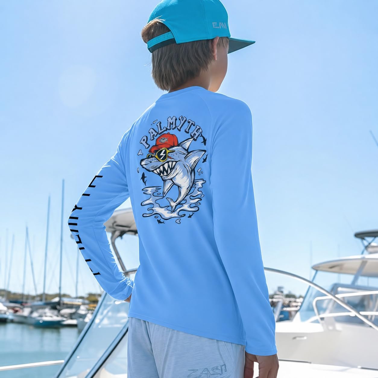Palmyth Boys Fishing Shirt Youth Long Sleeve T-Shirt UPF 50+ Sun Protection