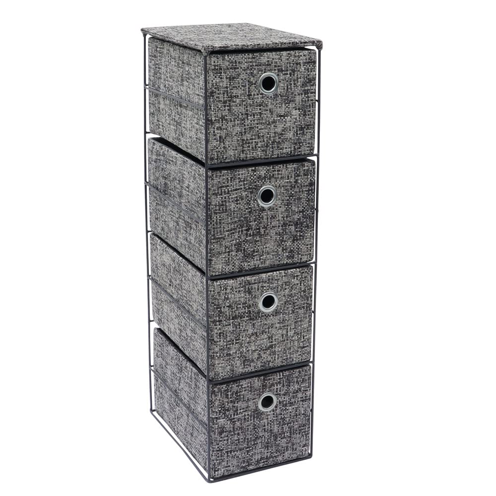 Jvl  Urban 4 Drawer Paper Storage Tower - Grey - 64x25x18cm