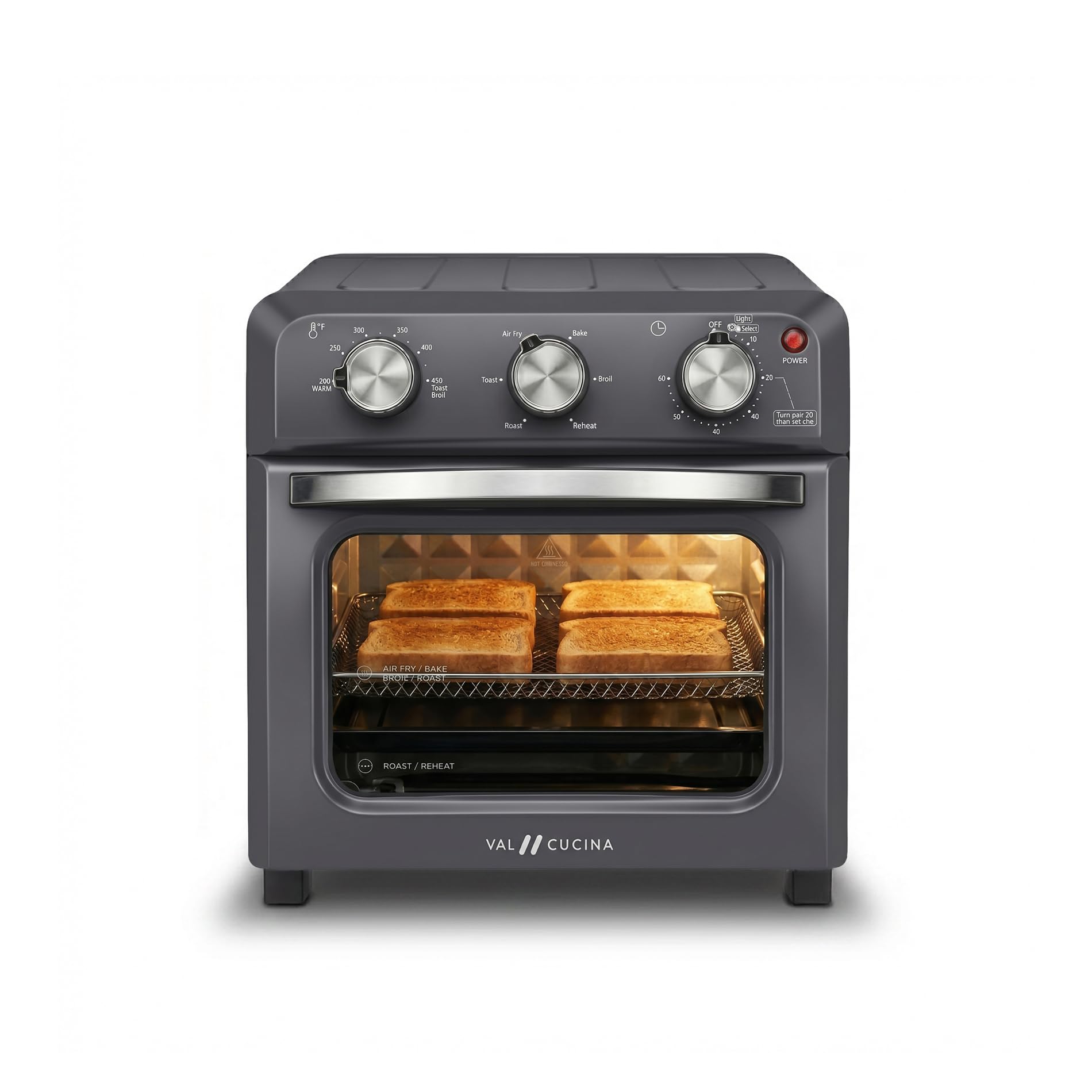 VAL CUCINA 6-in-1 Retro Air Fryer Toaster Oven