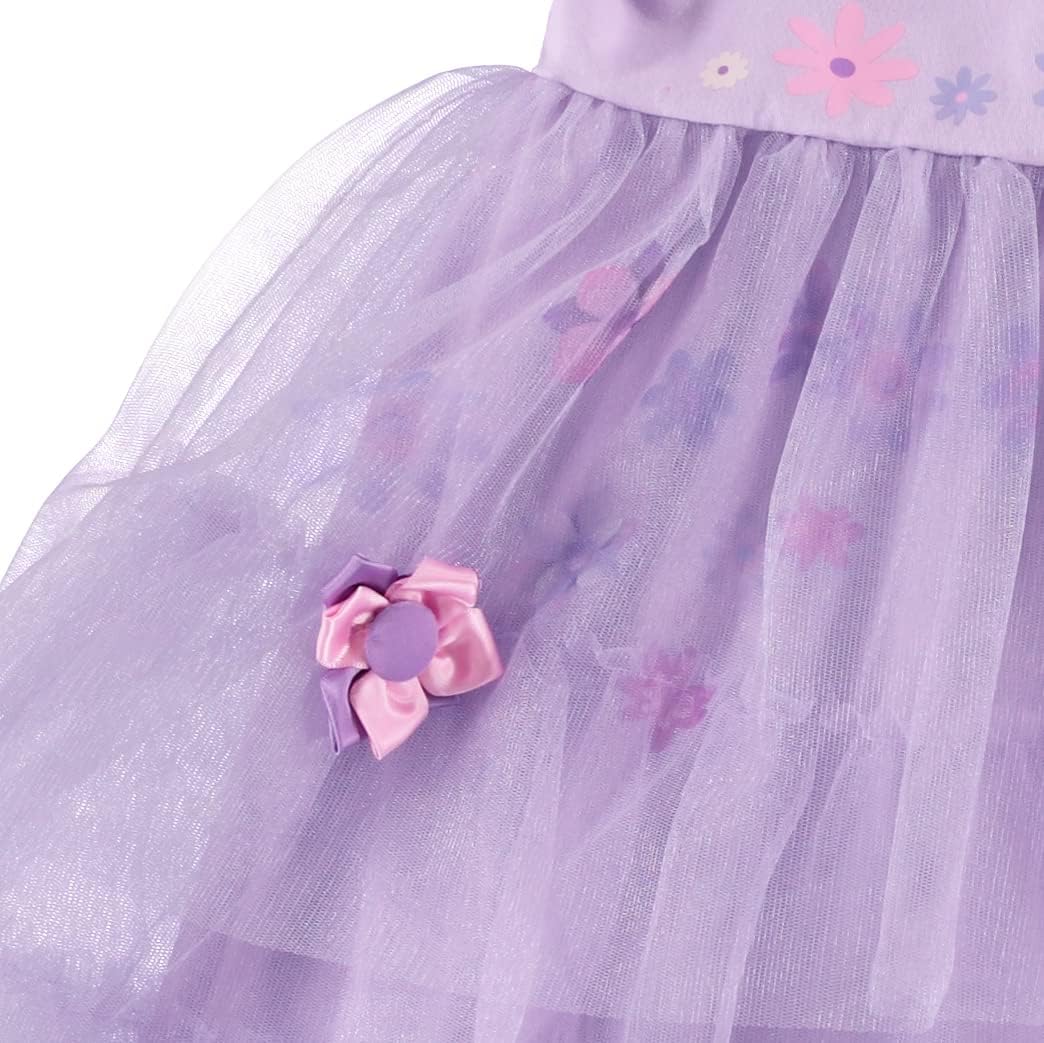 Disney Girls Lavender Tulle Tutu Flower Dress - Encanto Isabela Costume Dress Lilac- Sizes XS-XL - Image 4