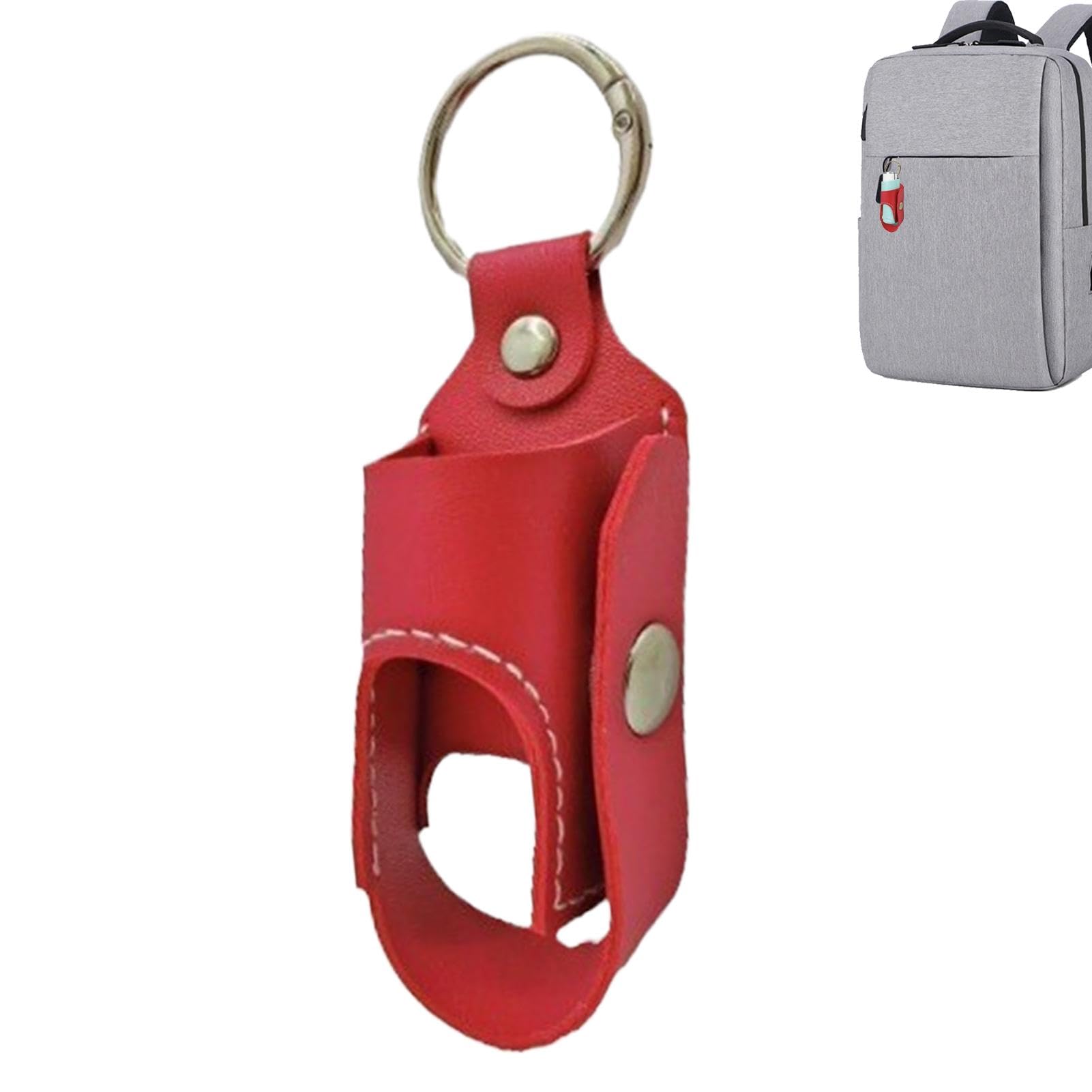 Inhaler Holder Case,Outdoor Leather Inhaler Case - PU Leather Storage Tool for Camping, Travel, Business Trip, Home, School - Red