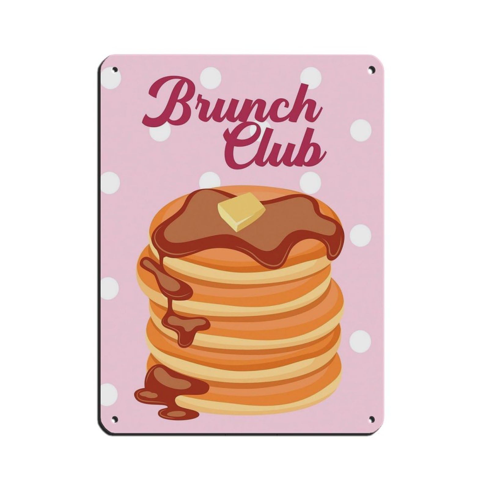 American Pancakes Breakfast, Kitchen Poster (2) Retro Poster Metal Tin Sign Chic Art Retro Iron Painting Bar People Cave Cafe Family Garage Poster Wall Decoration 12x16inch(30x40cm)