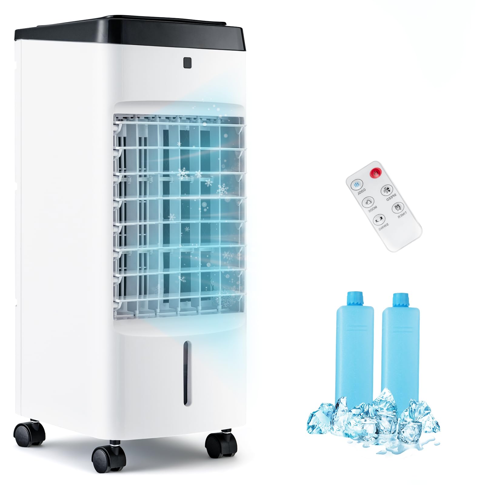 KOTEK Windowless Portable Air Conditioner for Room, Swamp Evaporative Air Cooler w/Remote 4 Modes 3 Speeds 3.5L Tank 12H Timer, Quiet AC Unit Cooling Fans that Blow Cold Air for Be image 8