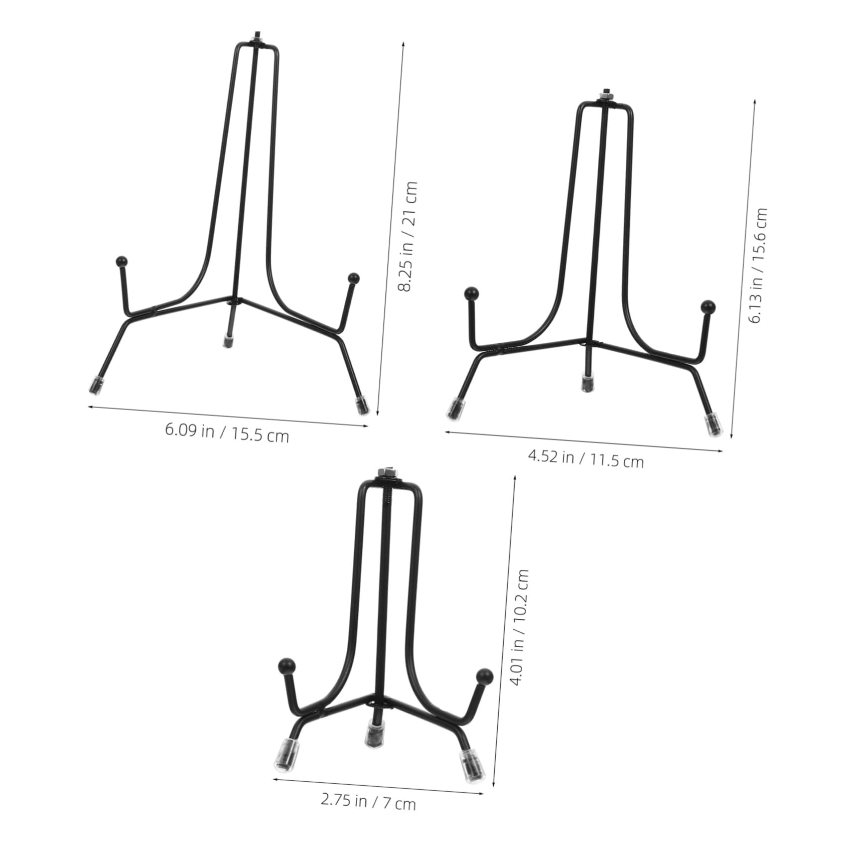 Mikikit Separador de Platos Negro de Hierro Plegable, Soporte para Platos Decorativos y Libros, Adecuado para Banquetes y Exhibiciones, Pack de 9 Unidades