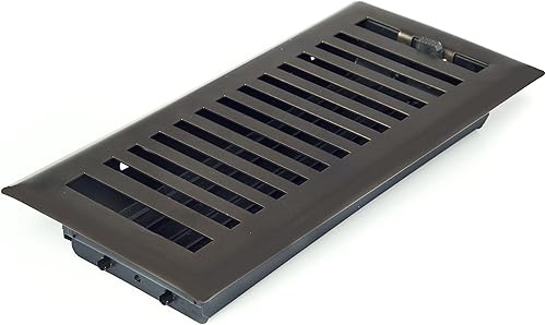 Miniatura 2 de Sierra Grates Diseño contemporáneo de 4 x 10 pulgadas, registro de piso de acero en acabado de bronce metálico con filtro de aire, cubiertas de