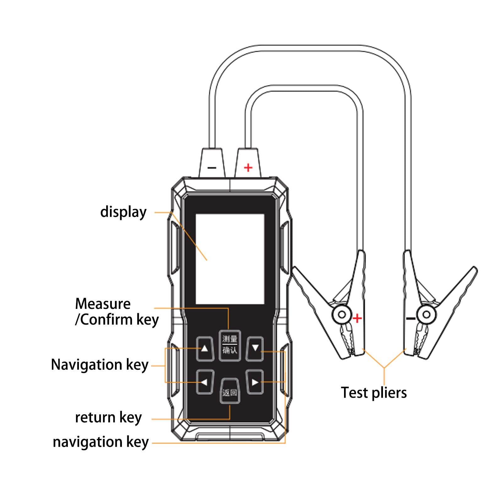 Ejoyous Tester Baterii Duży Wyświetlacz LCD Tester Akumulatora Samochodowego do Akumulatorów Kwasowo-ołowiowych 12 V 24 V ABS Test Kelvina CCA Analiza Rozruchu ładowania dla Właścicieli Pojazdów w