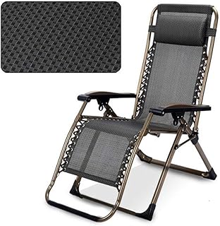 Carl Artbay Mueble de jardín/Sillas de jardín reclinables y reclinables Zero Gravity Outdoor Beach Reclining Silla de jardín Ajustable de Varias Posiciones Silla de Camping Liviana (Color: Negro)