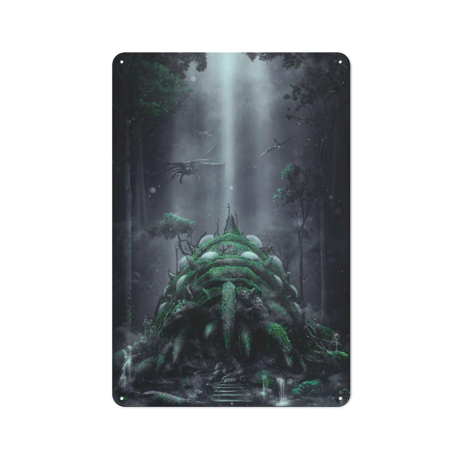 The Fungus Forest Metal Wall Plaque, Easy to Hang Plaque for Garage, Shed, Workshop Or Hobby Room, 30x20cm