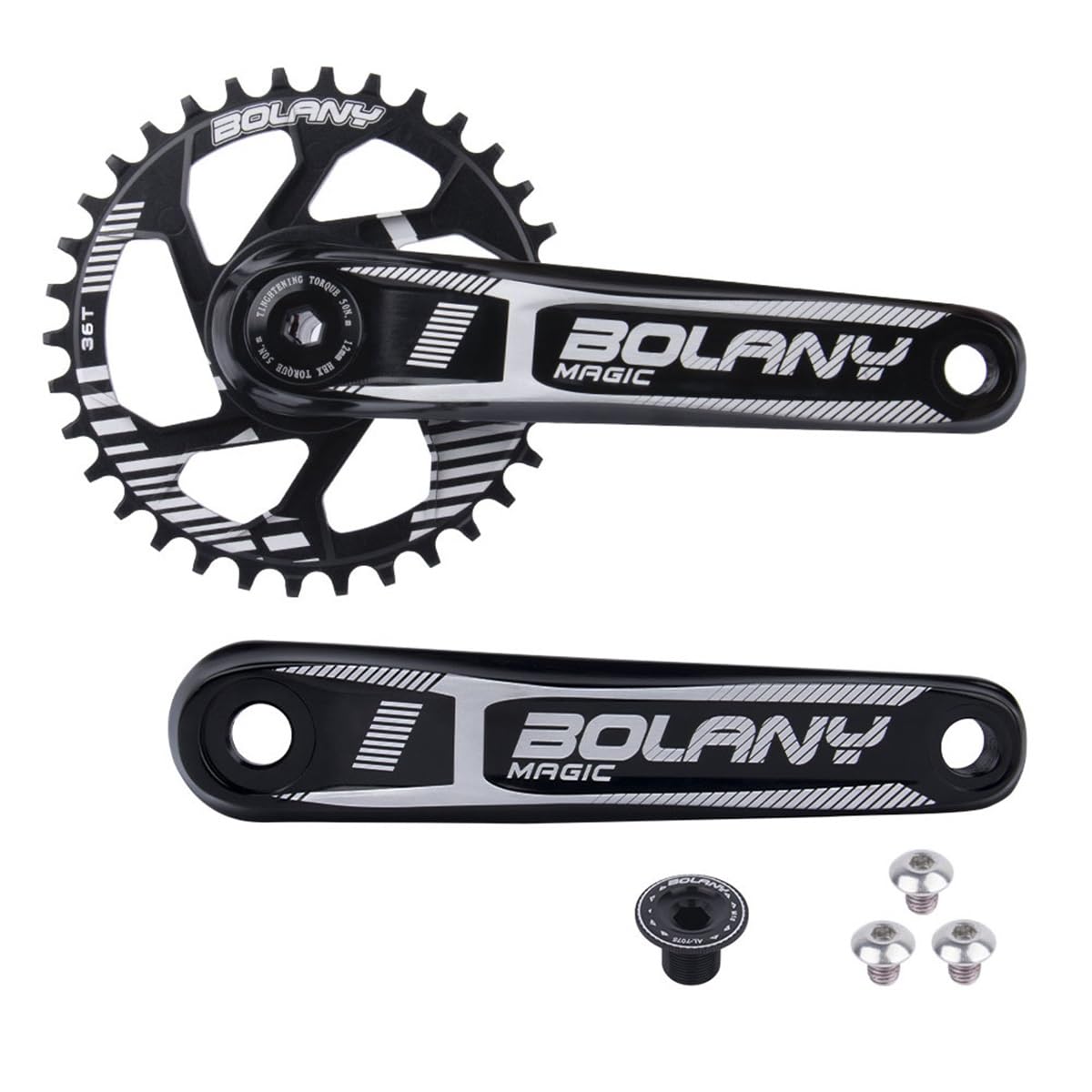 Zestaw korbowy MTB, zintegrowane ramię korbowe, 170 mm, stop aluminium, rower górski, zestaw rowerowy 34T, 36T, ultralekka część koła łańcuchowego, 34T