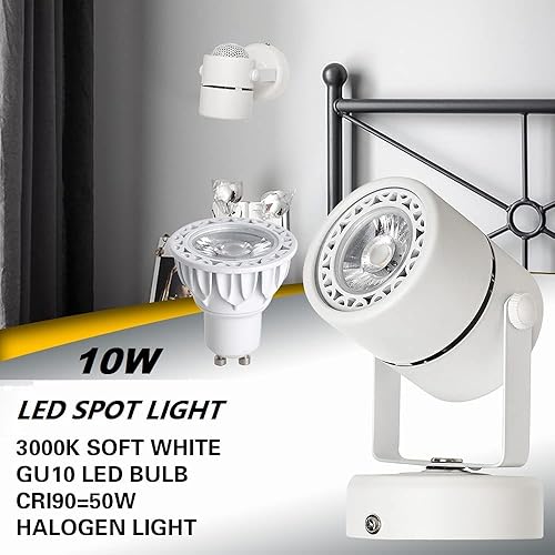 Miniatura 2 de EAGLOD Foco LED multiusos moderno para escritorio o montaje en pared, luz LED portátil con interruptor de encendidoapagado, bombilla GU10 cable