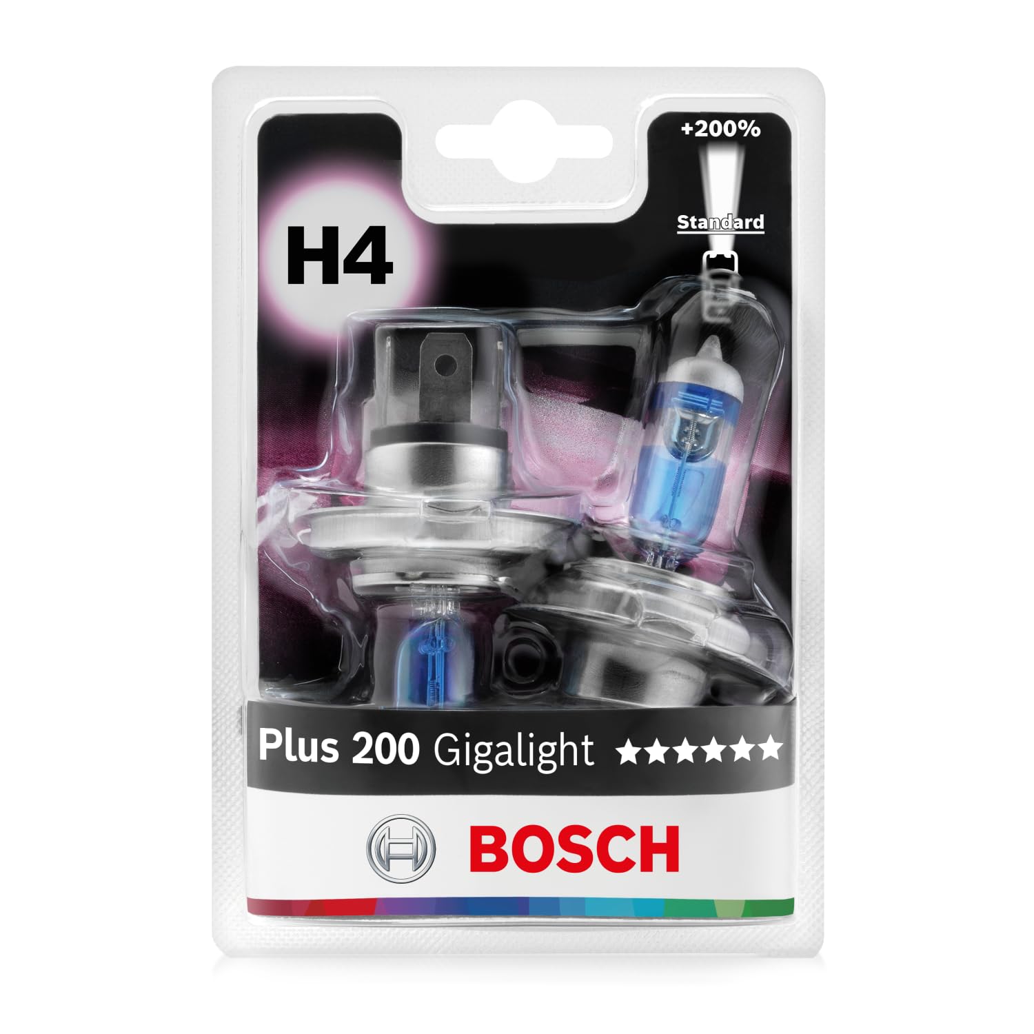 BOSCHH4 Plus 200 Gigalight Bulbs - 12 V 60/55 W P43t - Pack of 2