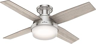 Hunter Fan Company 50282 Hunter Dempsey Indoor Low Profile Ceiling Fan with LED Light and Remote Control, 44", Brushed Nickel Finish