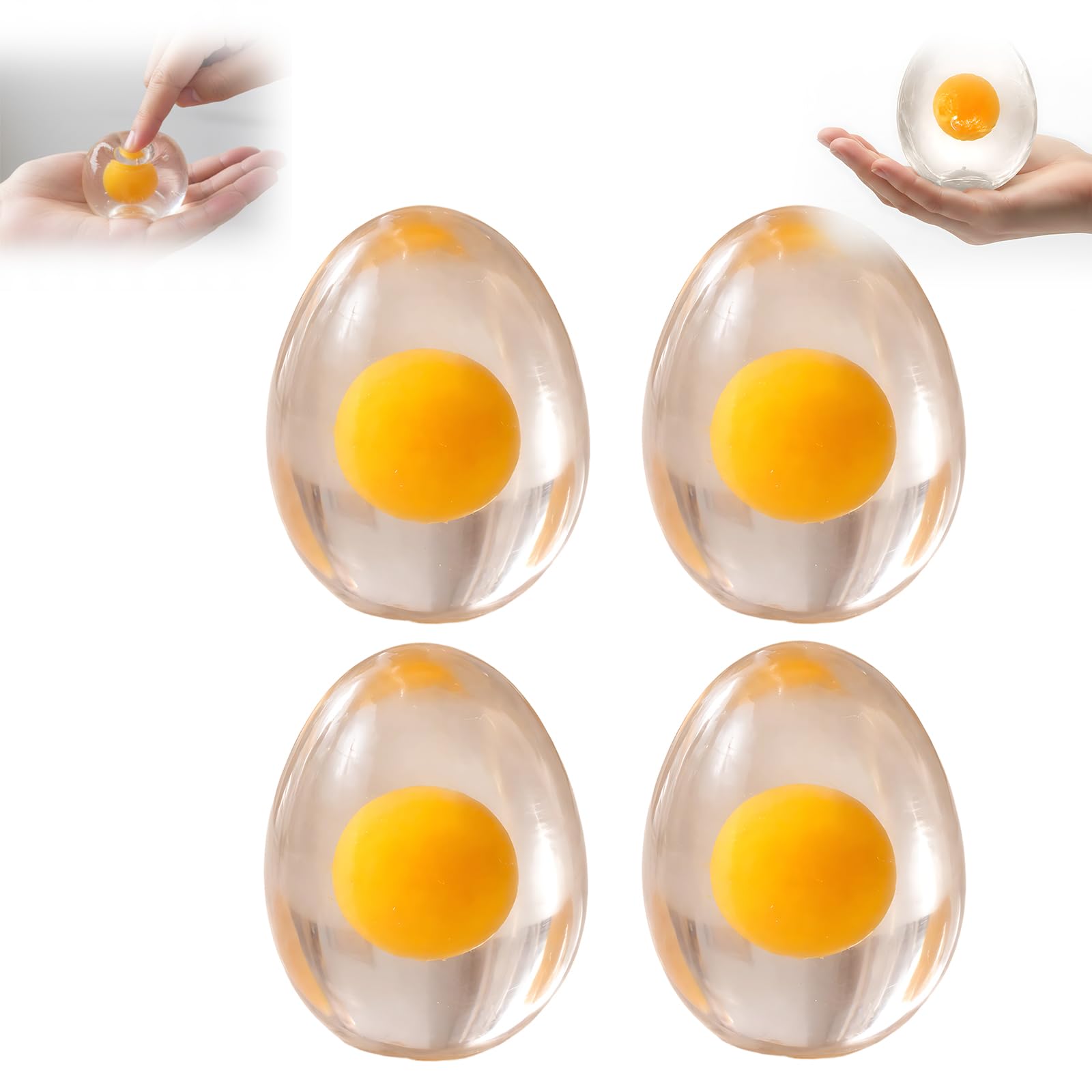 4 PCS Round Egg Squishy, Creative Soft Squeeze Fidget for Daily Relaxation, Stress Relief and Ideal Gifting