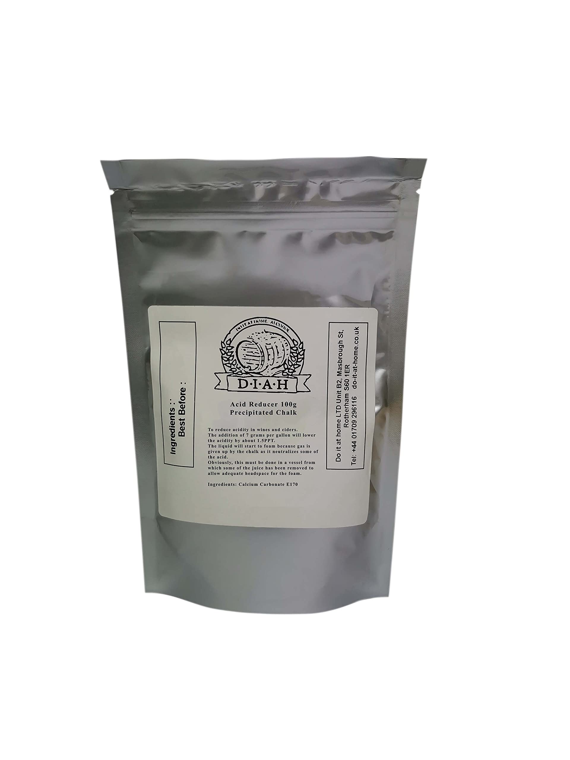 Chemicals & Ingredients - Beer, Cider, Wine Making additive - Home Brewing DIAH (Acid Reducer (Precipitated Chalk), 100g)