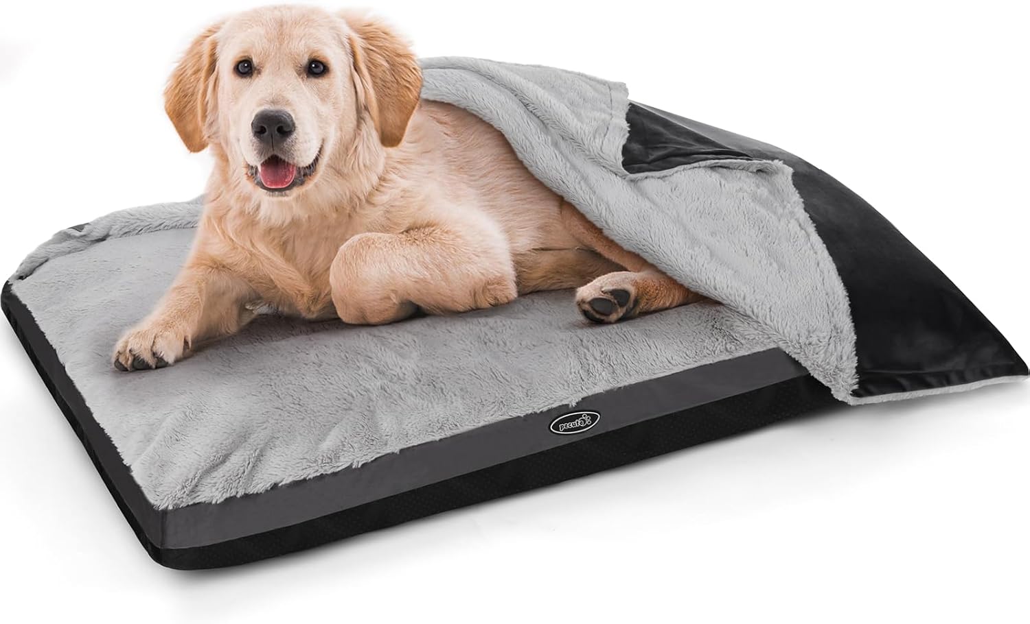 pecute Large SelfHeating Dog Bed with Blanket, NonElectric Warming Mat for Dogs Removable