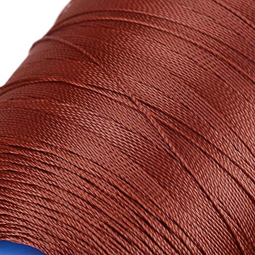 uxcell Hilos de coser de poliéster bonded 610 yardas 420D/0.45 mm hilo extra fuerte para tapicería para coser a mano y máquina (Marrón oscuro, 2 piezas) miniatura 5