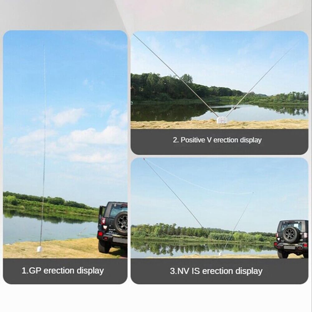 2 antenne telescopiche a frusta, 5,6 m, in acciaio inox, per radio HF, amatoriali, senza fili, a onde corte, con 14 sezioni