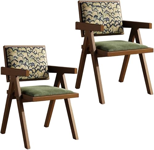 Miniatura 30 de YVYKFZD Juego de sillas de comedor de madera maciza, sillas de cocina sin brazos, silla de comedor tapizada con respaldo, sillón de terciopelo,