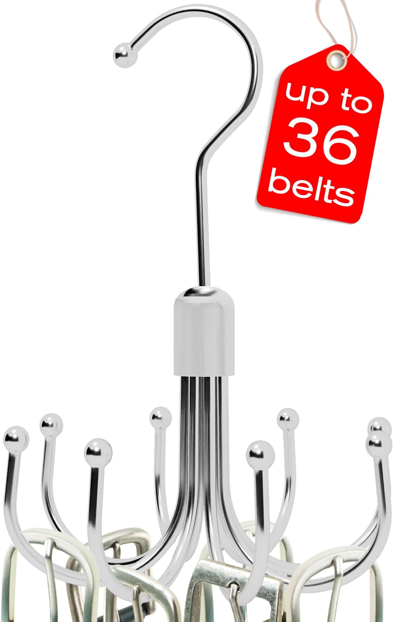 2pcs Belt Hanger Rotatable Tie Organizer for Closet Tie