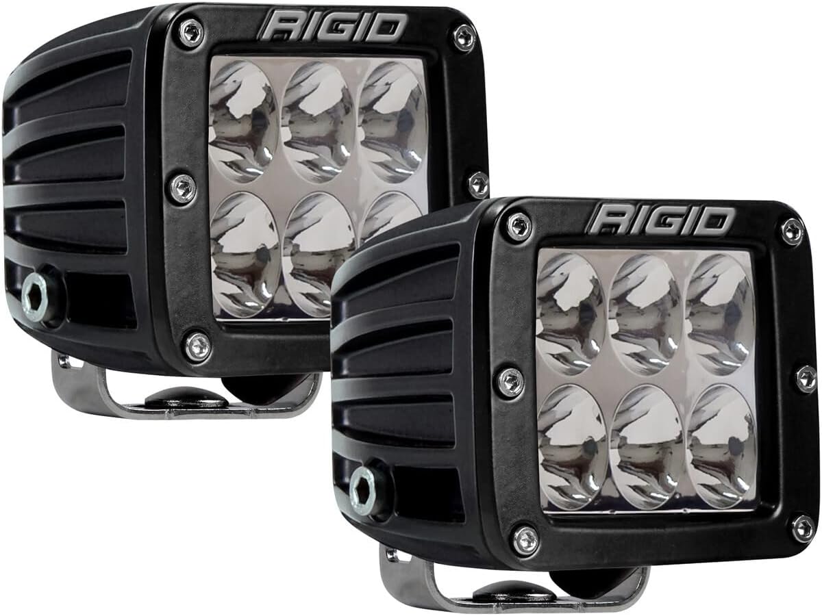 RIGID Industries - D Series Pro Spector Driving Surface Mount LED Lights, 3 Inch LED Off Roading Black Mount Lights, Easy to Install, Off Roading Accessories, 50,000 Hour Lifespan (Pair, 502313)