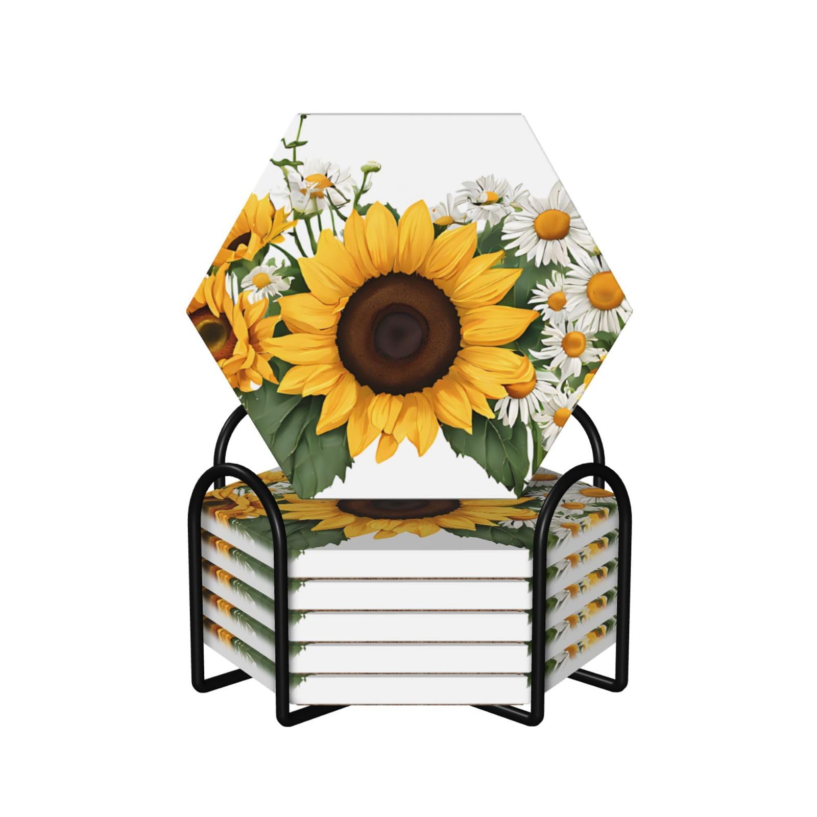 Dessous de verre pour bar et café en céramique style maison de ferme x6