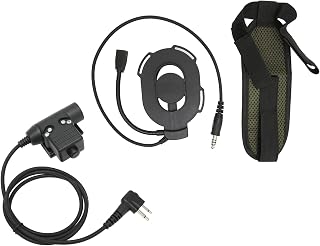 FECAMOS 2 Way Radio Hedphone, Professional HD01 Comfortable Headband Military Unilateral Headset PU Wire Material for MOTOROLA EP450(Black)