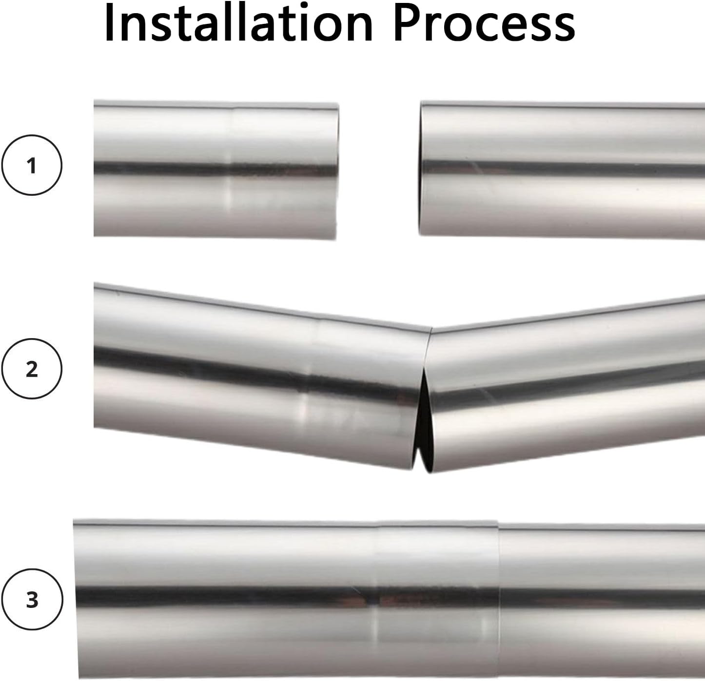 Stove Pipe 2.36" Stainless Steel Chimney Pipe 2 pcs Extension Stovepipe for Camping Wood Stove