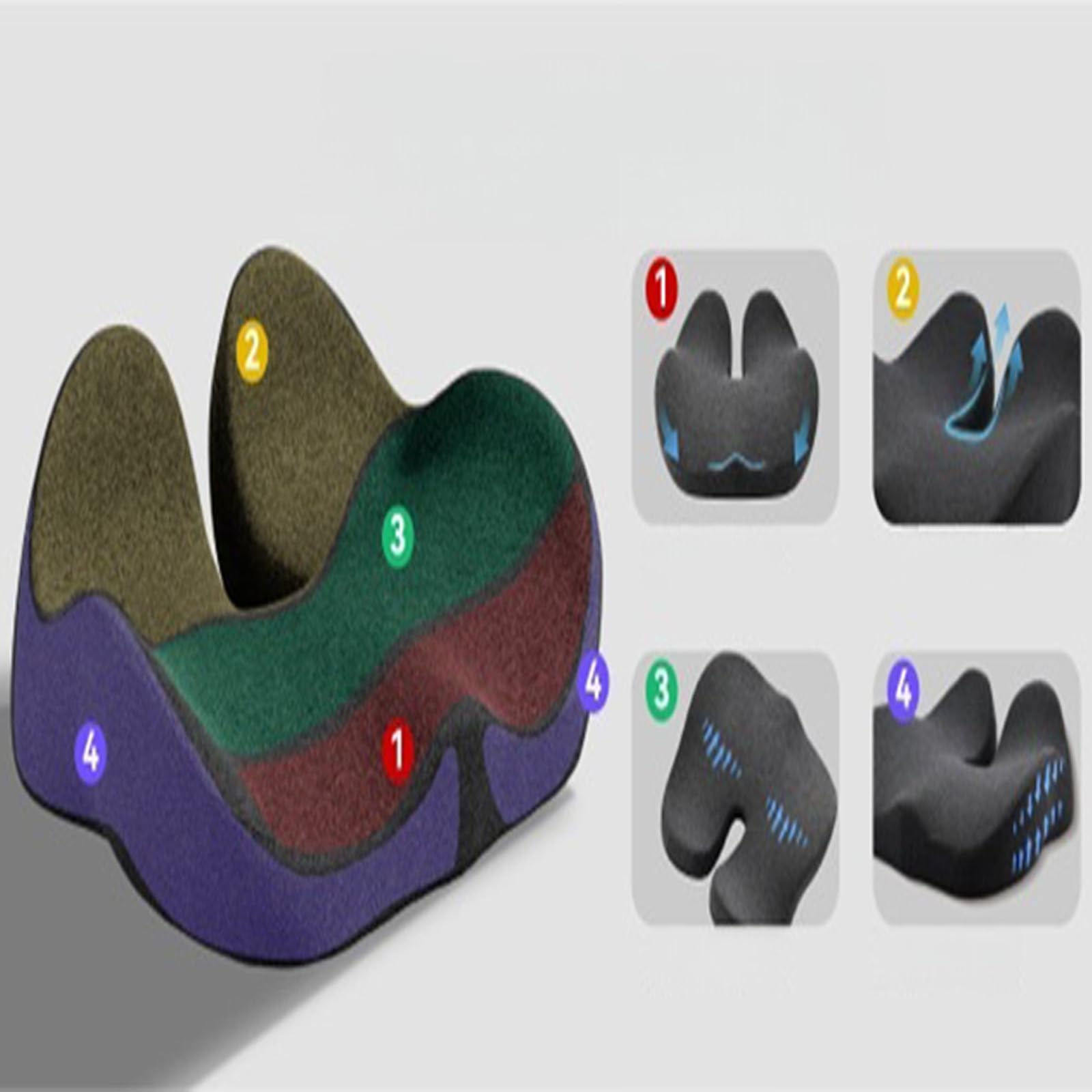 Cuscinetto per Sedili in Memory Foam Rimbalzo Rapido per Cuscino del Sedile Auto Auto Cuscino Sollievo L'auto