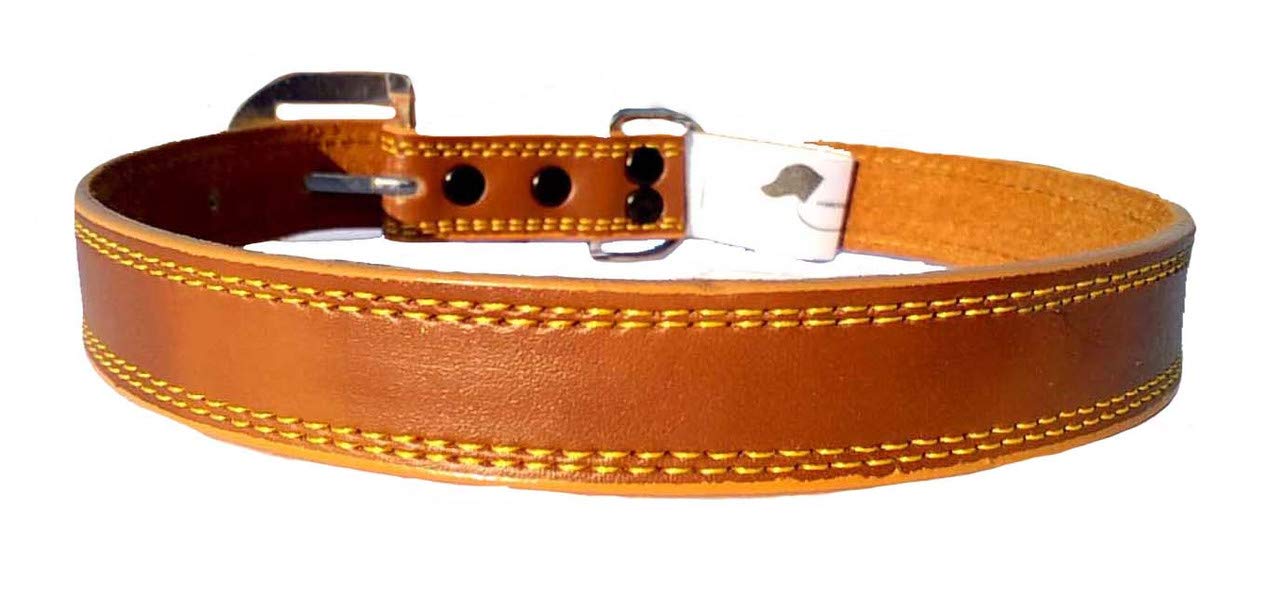 Petlia Leather Neck Belt for Dog Extra Large | Tan (B08L1CZBRH) Amazon Price History, Amazon Price Tracker