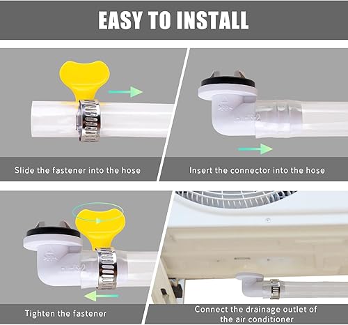 Miniatura 5 de Manguera de drenaje de aire acondicionado de 10 pies, conector de manguera de drenaje de CA (35 pulgadas), kit de drenaje de aire acondicionado de