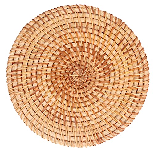 Salvamanteles Individuales, Mantel Individual Redondo, Salvamanteles Mimbre, Manteles Individuales De Mesa De Cocina Resistentes Al Calor para(22cm)