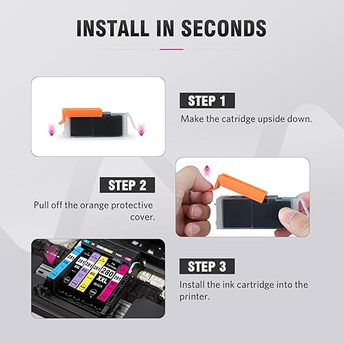 Miniatura 6 de CLI-281XXL Compatible con cartuchos de tinta Canon 281 TR8620a CLI-281XXL CLI-281 XXL para usar con TR8620 TS7520 TS9520 TS9521C TR8520 TS6220